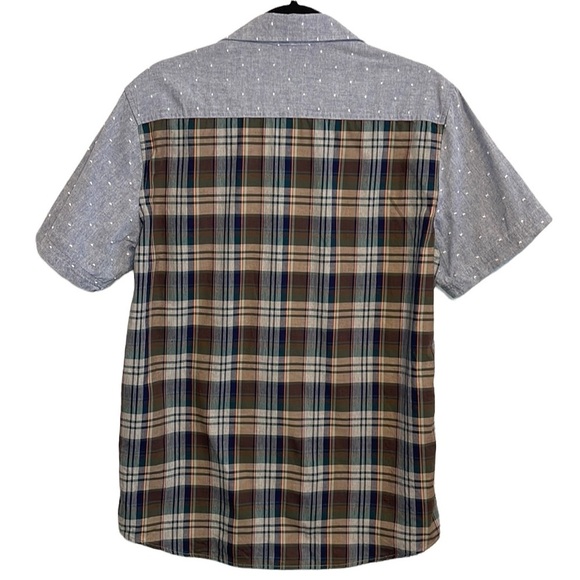 Holton Plaid 100% Cotton Short Sleeve Button Down Shirt Men's Size Medium - Picture 3 of 6